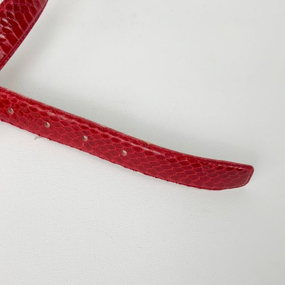 Vintage Jana Genuine Snake Skin Red Belt With Gold Tone Buckle Size L - Picture 15 of 16